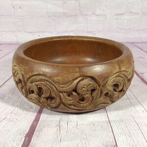Vintage Hand Carved Wooden Bowl